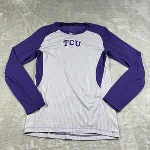TCU Horned Frogs Shirt Mens Medium Nike Pro Long Sleeve Performance Stretch NCAA